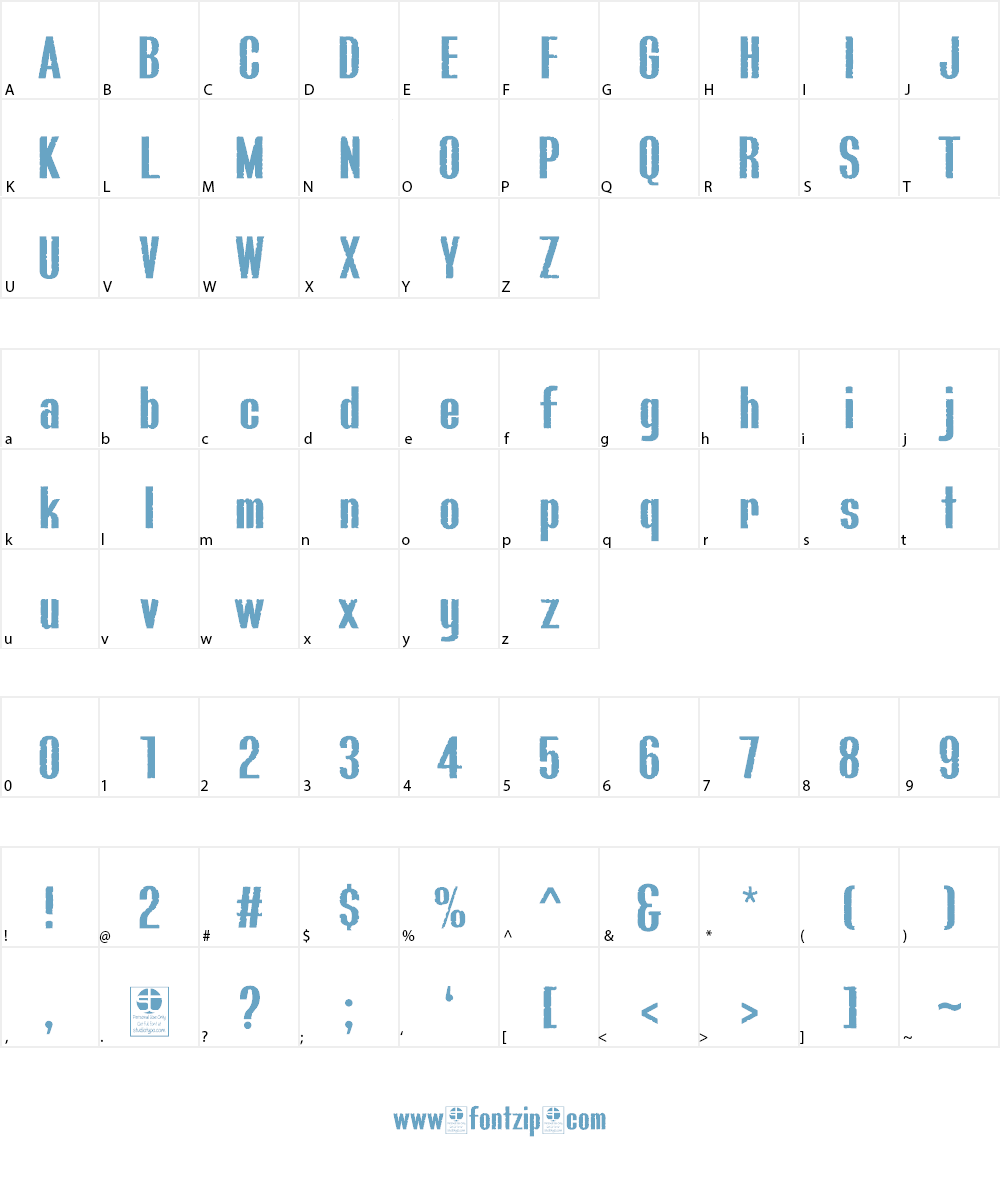 Bluefish_ERODED DEMO Font Character